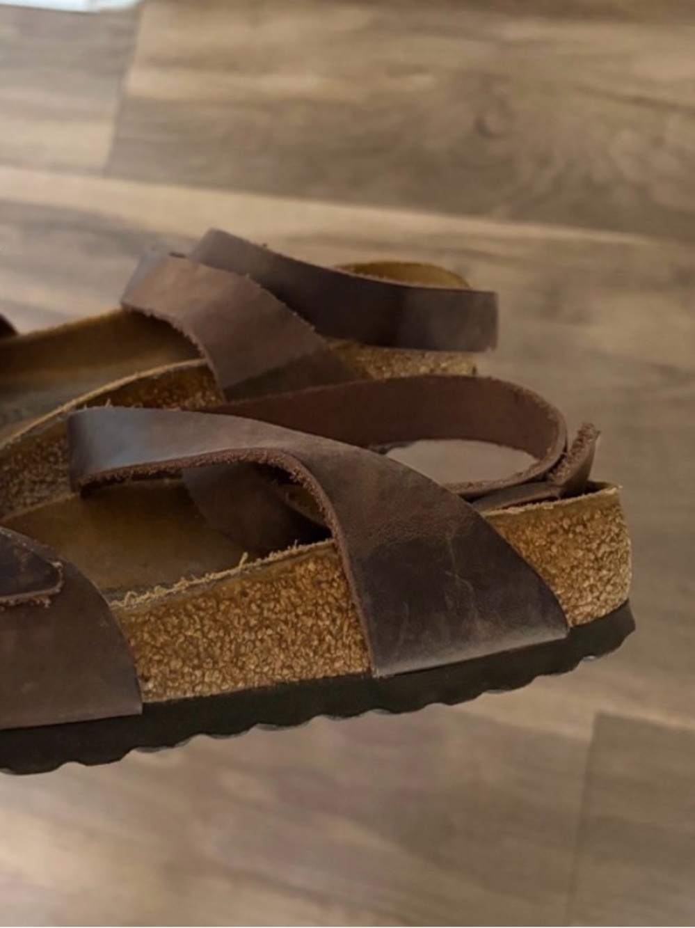 Birkenstock Yara Ankle Wrap Oiled Leather Mocha Brown Sandal Size 37 (7 W) - Picture 5 of 10